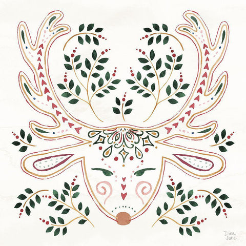 Holiday Sparkle IX White Modern Wood Framed Art Print with Double Matting by June, Dina