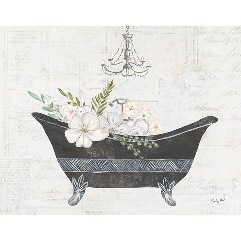 Floral Bath II White Modern Wood Framed Art Print by Prahl, Courtney