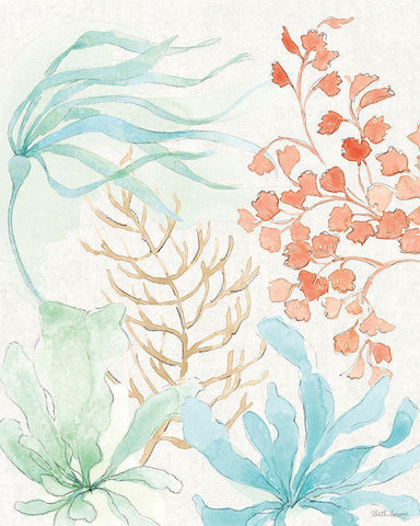 Seaside IV White Modern Wood Framed Art Print with Double Matting by Grove, Beth