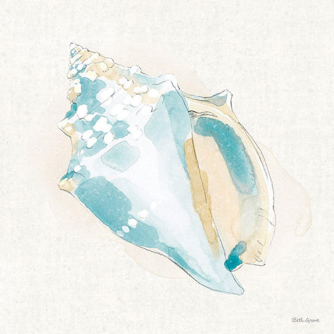 Seaside VIII Black Ornate Wood Framed Art Print with Double Matting by Grove, Beth