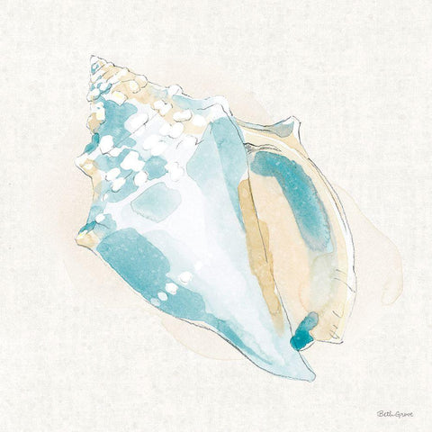 Seaside VIII Gold Ornate Wood Framed Art Print with Double Matting by Grove, Beth