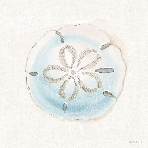 Seaside IX White Modern Wood Framed Art Print with Double Matting by Grove, Beth