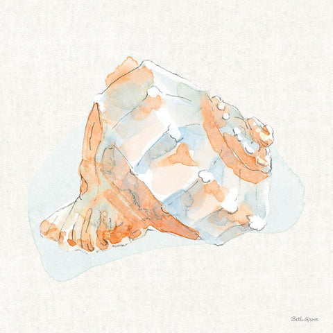 Seaside X White Modern Wood Framed Art Print with Double Matting by Grove, Beth