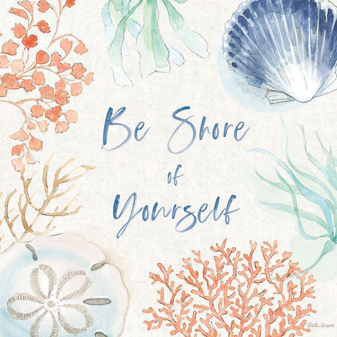 Seaside XIII Gold Ornate Wood Framed Art Print with Double Matting by Grove, Beth