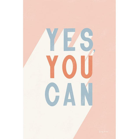 Yes You Can Pastel Black Modern Wood Framed Art Print with Double Matting by Thorns, Becky