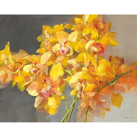 Orchid Dreaming Gold Ornate Wood Framed Art Print with Double Matting by Nai, Danhui