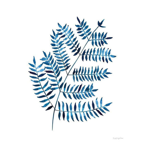 Woodland Fern White Modern Wood Framed Art Print by Charro, Mercedes Lopez