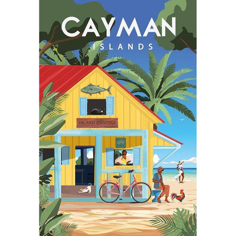 Cayman Islands Black Modern Wood Framed Art Print with Double Matting by Escalante, Omar