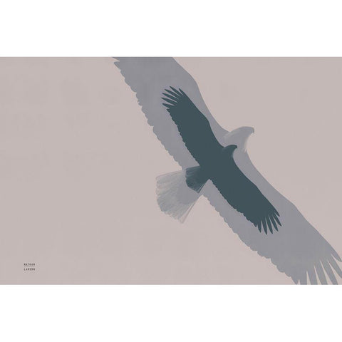 Double Eagle Flight Gold Ornate Wood Framed Art Print with Double Matting by Larson, Nathan