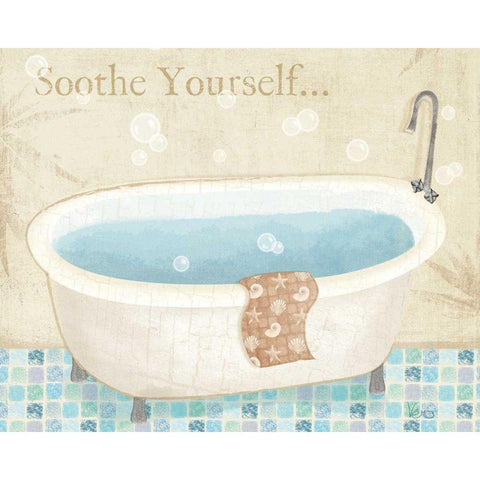 Mosaic Bath I Gold Ornate Wood Framed Art Print with Double Matting by Charron, Veronique