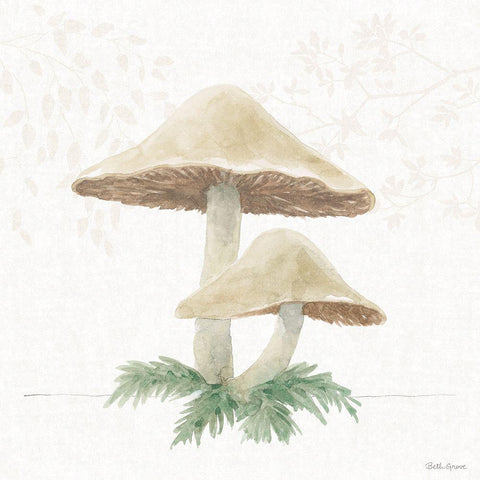 Woodland Love VI White Modern Wood Framed Art Print with Double Matting by Grove, Beth