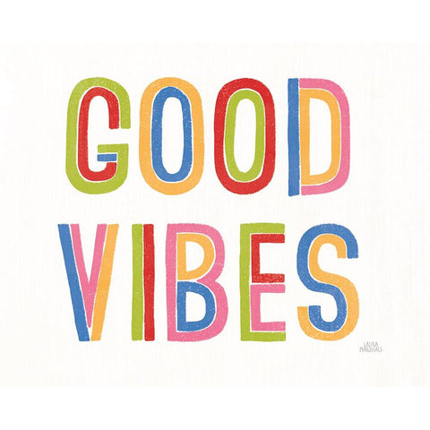 Rainbow Words I Crop White Modern Wood Framed Art Print by Marshall, Laura