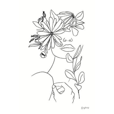Rooted I BW Gold Ornate Wood Framed Art Print with Double Matting by Thorns, Becky