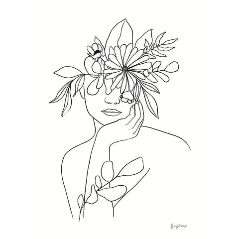 Rooted III BW Black Modern Wood Framed Art Print by Thorns, Becky