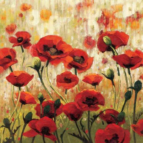Sunny Spring Glee Black Modern Wood Framed Art Print with Double Matting by Novak, Shirley