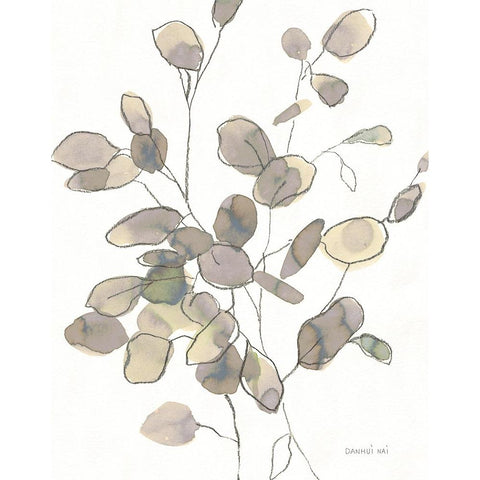 Transparent Leaves Dark Crop White Modern Wood Framed Art Print by Nai, Danhui