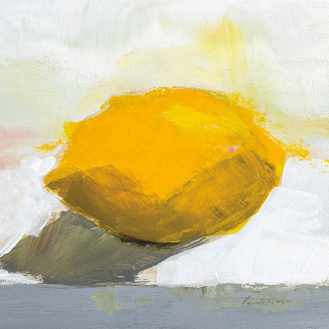 Lemon Still Life Black Modern Wood Framed Art Print with Double Matting by Munger, Pamela