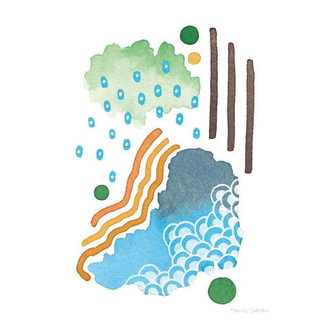 Abstract Day II White Modern Wood Framed Art Print by Gallagher, Megan