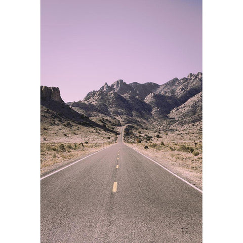 Road to Old West Purple Gold Ornate Wood Framed Art Print with Double Matting by Larson, Nathan