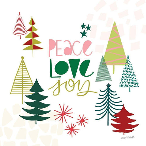 Peace Love Joy II White Modern Wood Framed Art Print by Warrick, Cheryl