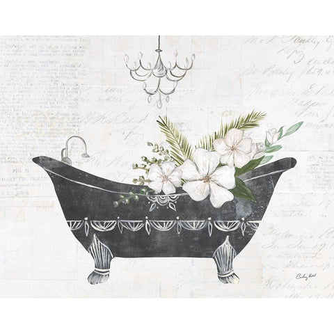 Floral Bath I Flipped Gold Ornate Wood Framed Art Print with Double Matting by Prahl, Courtney