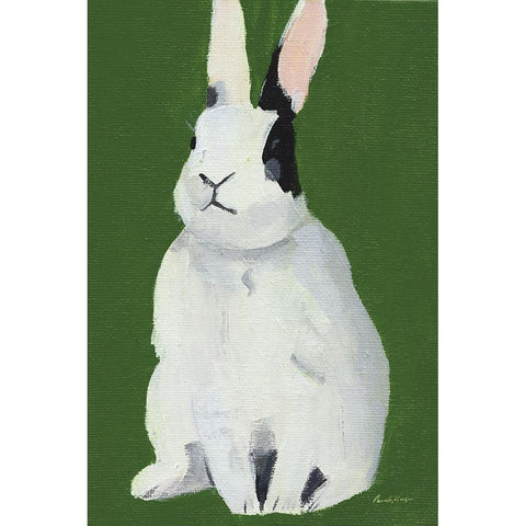 Sweet Bunny Black Modern Wood Framed Art Print with Double Matting by Munger, Pamela