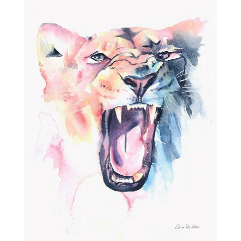 Wild Lioness Black Modern Wood Framed Art Print by Del Valle, Aimee