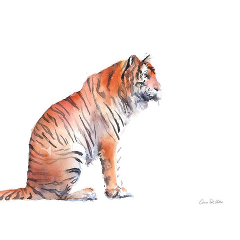 Wild Tiger I Gold Ornate Wood Framed Art Print with Double Matting by Del Valle, Aimee