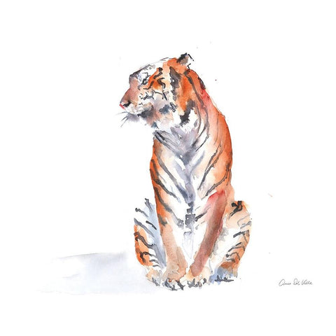 Wild Tiger II Gold Ornate Wood Framed Art Print with Double Matting by Del Valle, Aimee