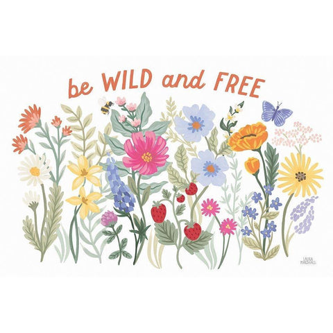 Wild Meadow I Black Modern Wood Framed Art Print with Double Matting by Marshall, Laura