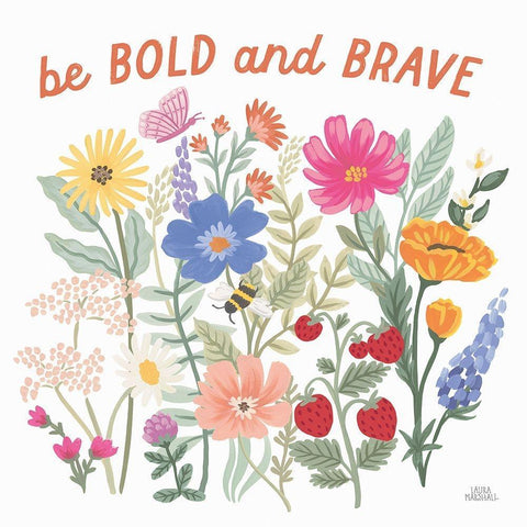 Wild Meadow II Gold Ornate Wood Framed Art Print with Double Matting by Marshall, Laura