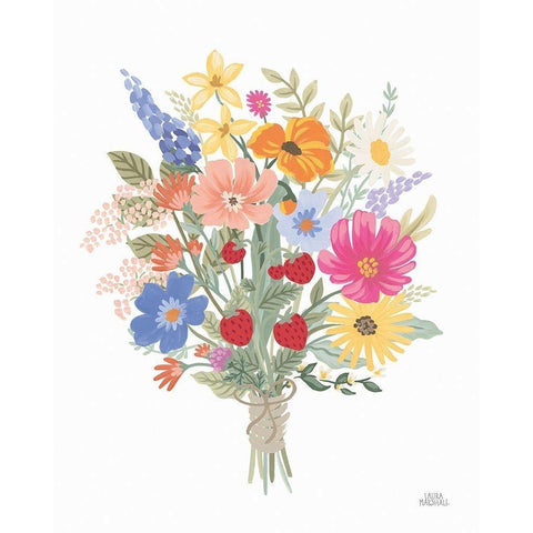 Wild Meadow V White Modern Wood Framed Art Print by Marshall, Laura