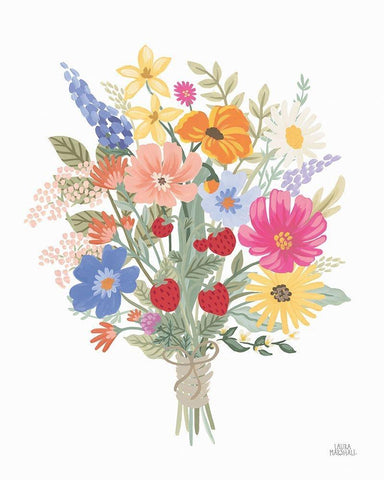 Wild Meadow V Black Ornate Wood Framed Art Print with Double Matting by Marshall, Laura