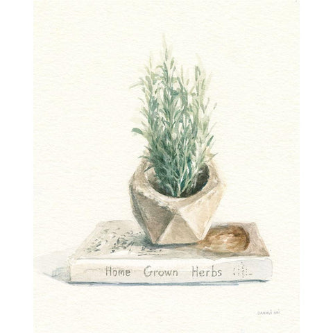 Grown at Home I Cream White Modern Wood Framed Art Print by Nai, Danhui