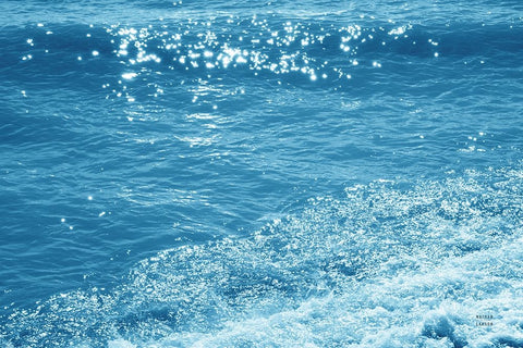 Sparkling Waters II White Modern Wood Framed Art Print with Double Matting by Larson, Nathan