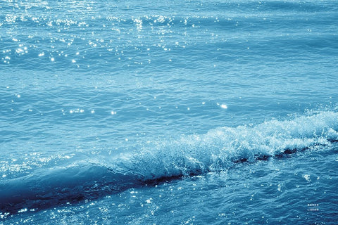 Sparkling Waters III White Modern Wood Framed Art Print with Double Matting by Larson, Nathan