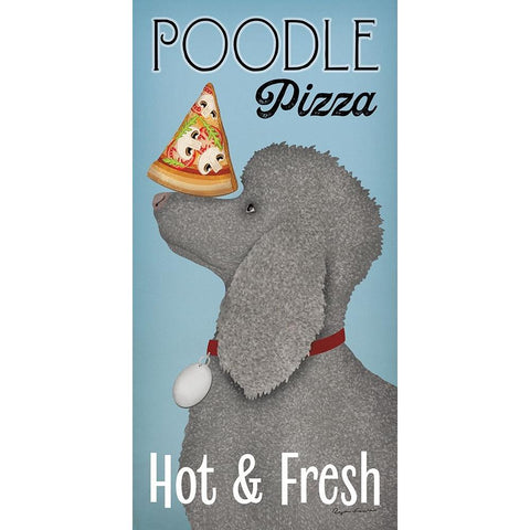 Poodle Pizza Gold Ornate Wood Framed Art Print with Double Matting by Fowler, Ryan