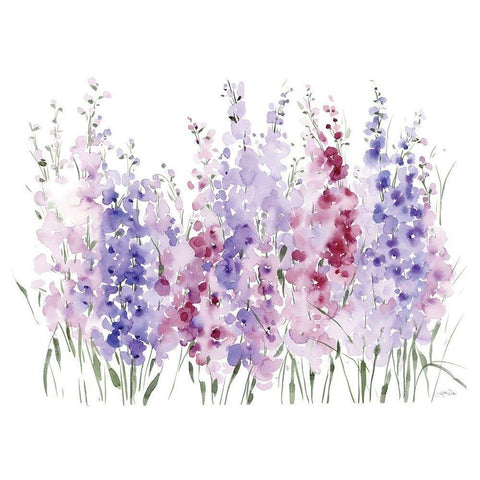 Spring Blooms I Black Modern Wood Framed Art Print with Double Matting by Pete, Katrina