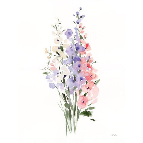 Spring Blooms II White Modern Wood Framed Art Print by Pete, Katrina