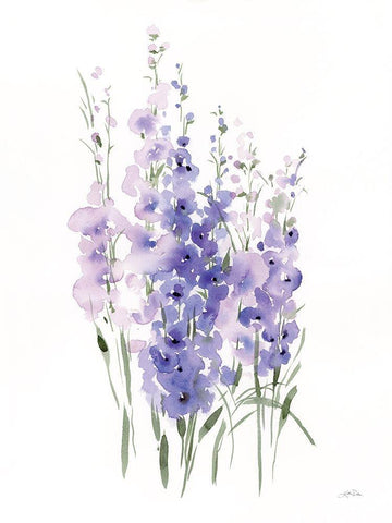 Spring Blooms III White Modern Wood Framed Art Print with Double Matting by Pete, Katrina