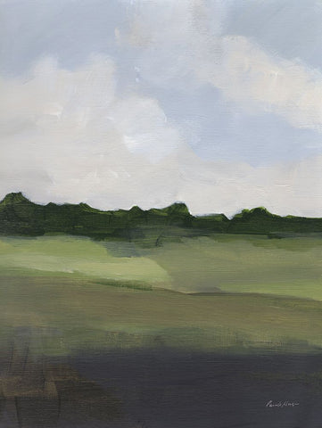 Green Hillside Black Modern Wood Framed Art Print by Munger, Pamela