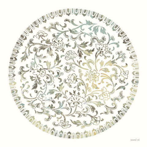 Earthen Circle of Life II White Modern Wood Framed Art Print by Nai, Danhui