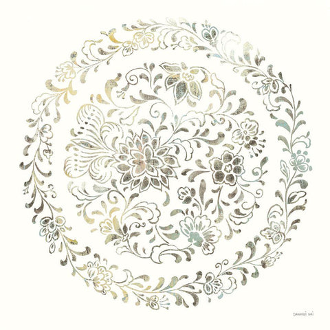 Earthen Circle of Life III White Modern Wood Framed Art Print by Nai, Danhui