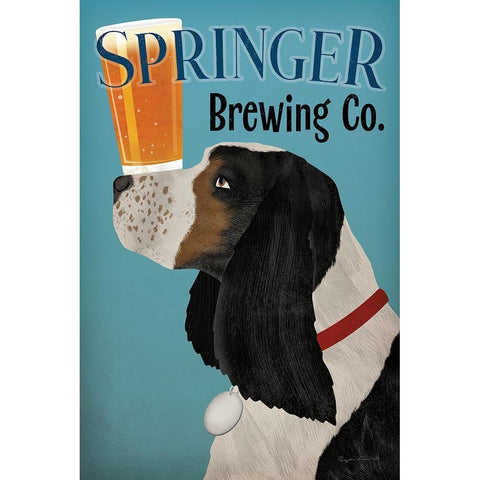 Springer Brewing Co Gold Ornate Wood Framed Art Print with Double Matting by Fowler, Ryan