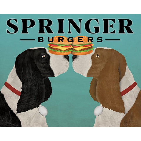 Springer Burgers Black Modern Wood Framed Art Print with Double Matting by Fowler, Ryan