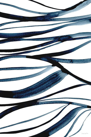 Threads of Blue II Black Ornate Wood Framed Art Print with Double Matting by Charro, Mercedes Lopez