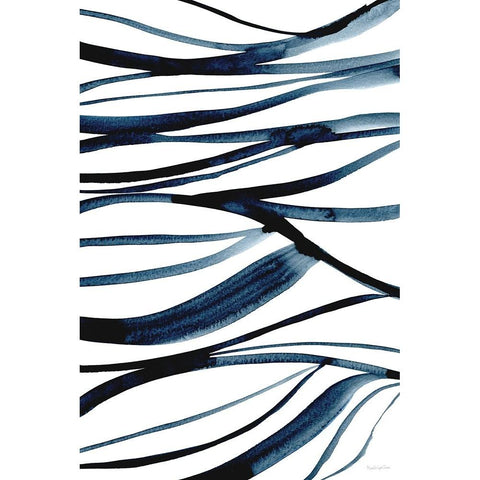Threads of Blue II Black Modern Wood Framed Art Print by Charro, Mercedes Lopez