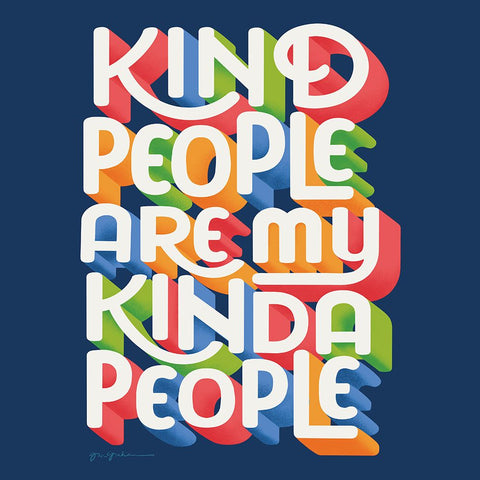 Kind People I Bright Sq White Modern Wood Framed Art Print with Double Matting by Graham, Gia