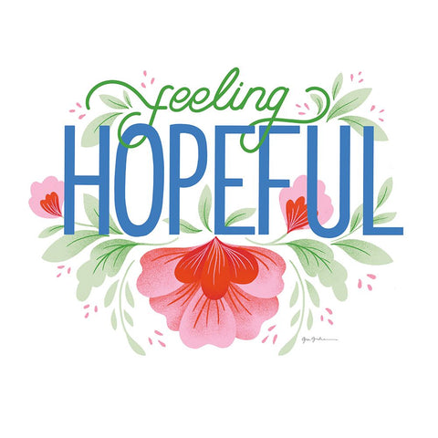 Feeling Hopeful I Bright Black Modern Wood Framed Art Print by Graham, Gia