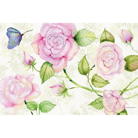 Floral Delight VI Butterflies Black Modern Wood Framed Art Print by McKenna, Kathleen Parr